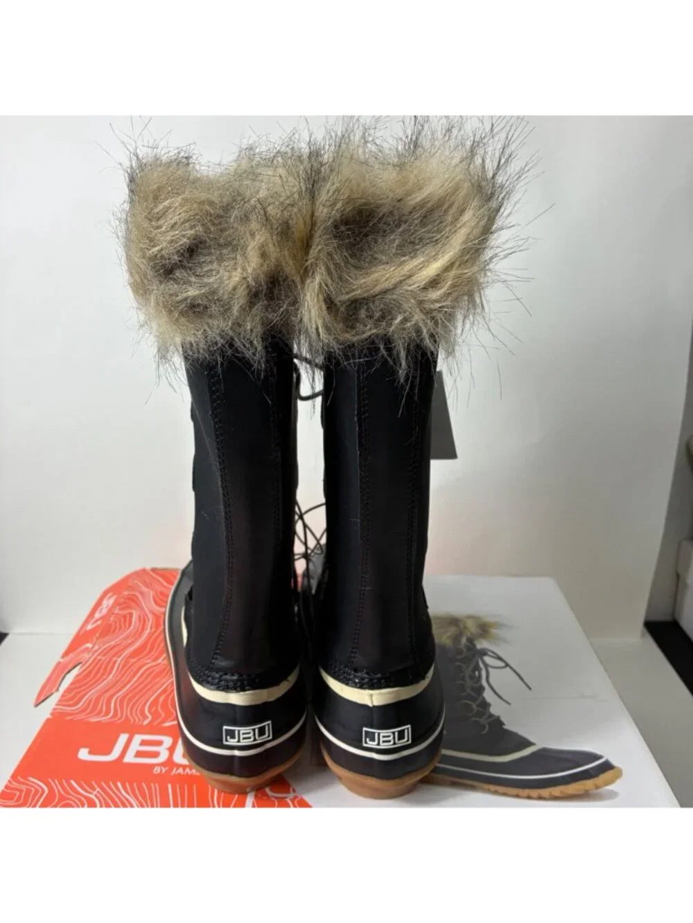JBU by Jambu Bella Boots Women 8 Black Waterproof Faux Fur Winter Duck